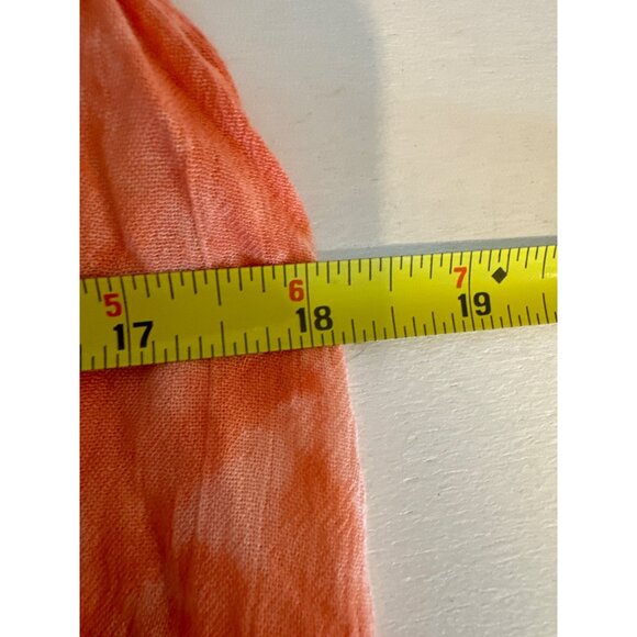 En Creme Mini Dress Sz S Tasseled Orange Tie-Dye Embroidered Boho Flirty Beachy - Picture 8 of 11